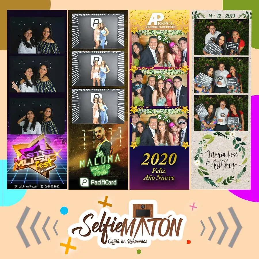 Selección de tiras fotográficas con distintos diseños para eventos